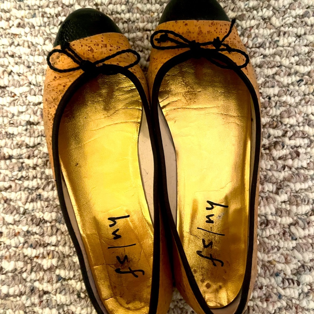 FS/NY Cork and Patent Leather Flats